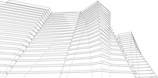 Abstrakt Arkitektur Illustration Bakgrund — Stock vektor