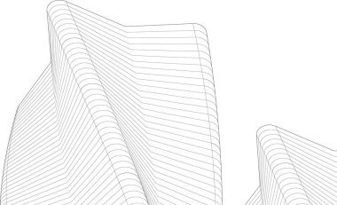 soyut mimari kemer 3d illüstrasyon