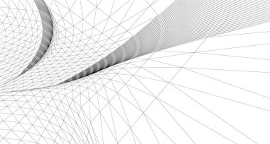 soyut mimari kemer 3d illüstrasyon