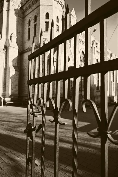Fence Metal Gothic Old Historical Architecture — Stok fotoğraf