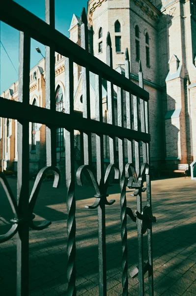 Fence Metal Gothic Old Historical Architecture — Stok fotoğraf