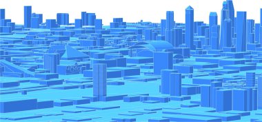 Modern şehir panoraması 3D illüstrasyon