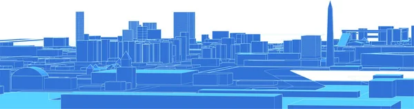 Modern City Panorama Illustration — Stock Vector