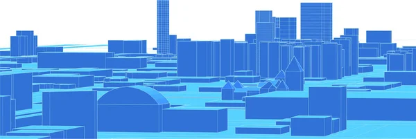 Modern Városi Panoráma Illusztráció — Stock Vector
