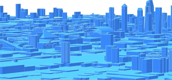 Modern şehir panoraması 3D illüstrasyon