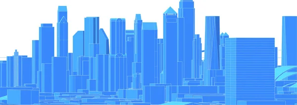 Panorama Ciudad Moderna Ilustración — Vector de stock