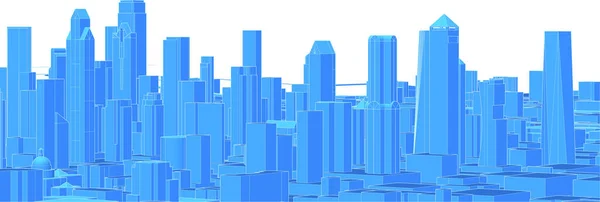 Moderne Stad Panorama Illustratie — Stockvector