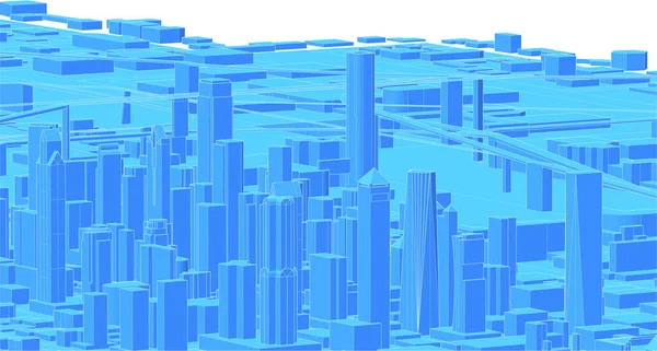 现代城市全景3D插图 — 图库矢量图片
