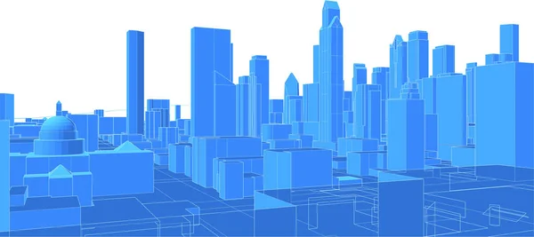 Cidade Moderna Panorama Ilustração — Vetor de Stock