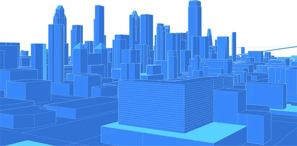 Cidade Moderna Panorama Ilustração — Vetor de Stock
