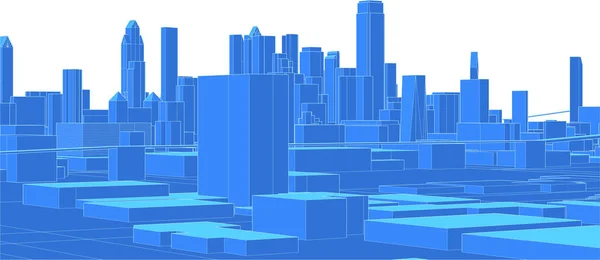 Moderne Stad Panorama Illustratie — Stockvector