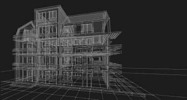 Tavan arası 3D resimli geleneksel ev