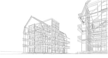 Tavan arası 3D resimli geleneksel ev