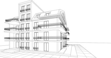 Tavan arası 3D resimli geleneksel ev