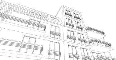 Tavan arası 3D resimli geleneksel ev