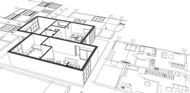 ev mimarisi çizimi 3d oluşturma