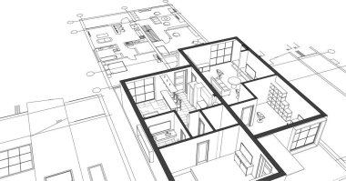 ev mimarisi çizimi 3d oluşturma