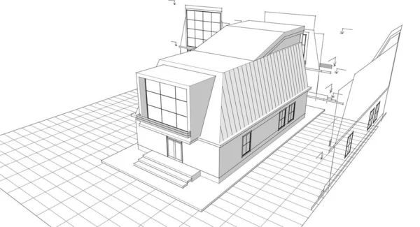 Архитектурный Эскиз Дома — стоковый вектор