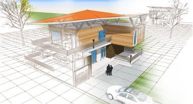 mimarlık evi çizimi 3d oluşturma