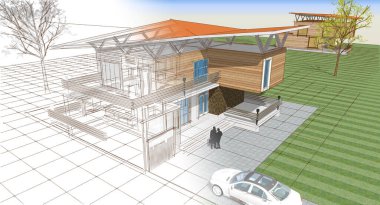 mimarlık evi çizimi 3d oluşturma