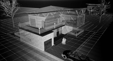 mimarlık evi çizimi 3d oluşturma