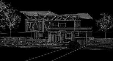 mimarlık evi çizimi 3d oluşturma