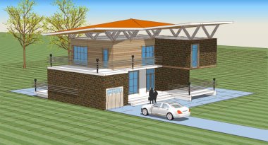 mimarlık evi çizimi 3d oluşturma