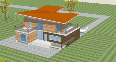 mimarlık evi çizimi 3d oluşturma