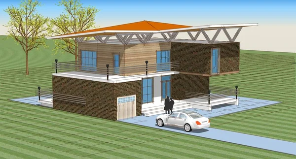 mimarlık evi çizimi 3d oluşturma