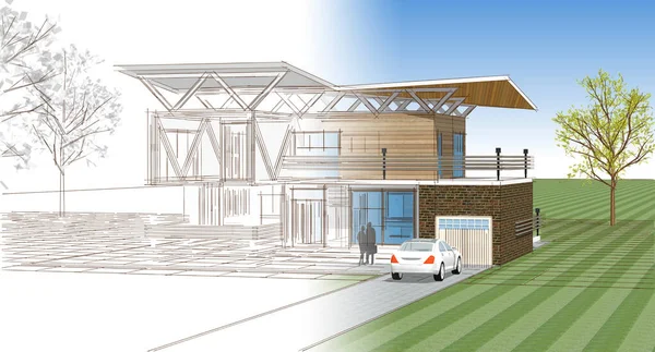 mimarlık evi çizimi 3d oluşturma