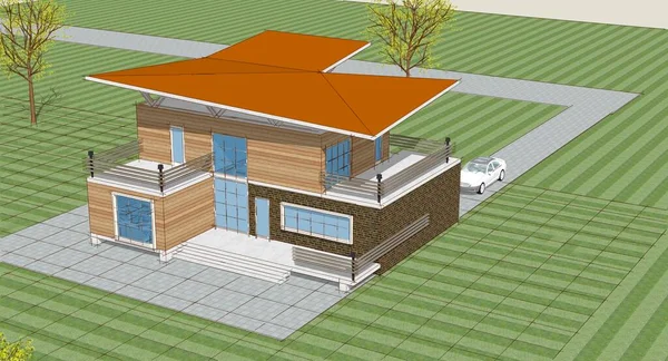 mimarlık evi çizimi 3d oluşturma