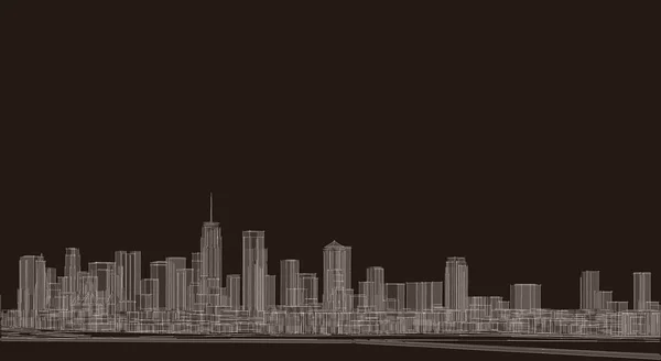 Modern City Panorama Illustration — Stock Photo, Image