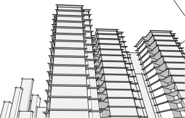 soyut mimari 3d resimleme arkaplanı