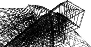 soyut mimari 3d resimleme arkaplanı