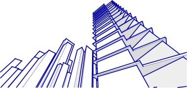 soyut mimari 3d resimleme arkaplanı