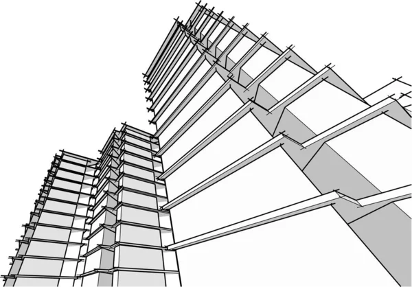 Abstrakte Architektur Illustration Hintergrund — Stockvektor