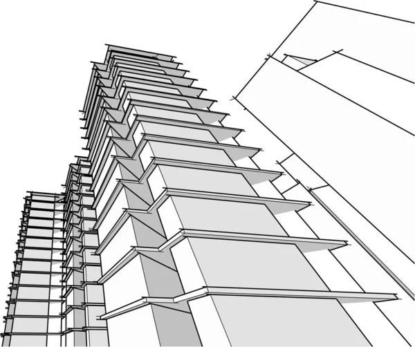 Abstrakt Arkitektur Illustration Bakgrund — Stock vektor