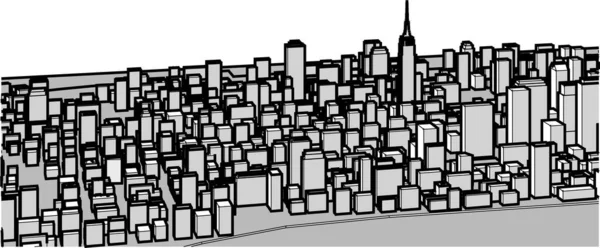 Modern Stad Panorama Illustration — Stock vektor