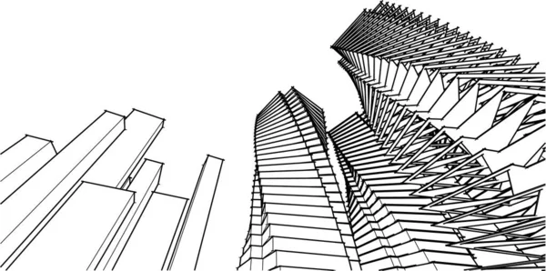 Architecture Abstraite Illustration Fond — Image vectorielle