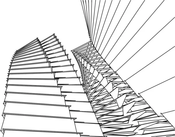 Arquitectura Abstracta Ilustración Fondo — Vector de stock