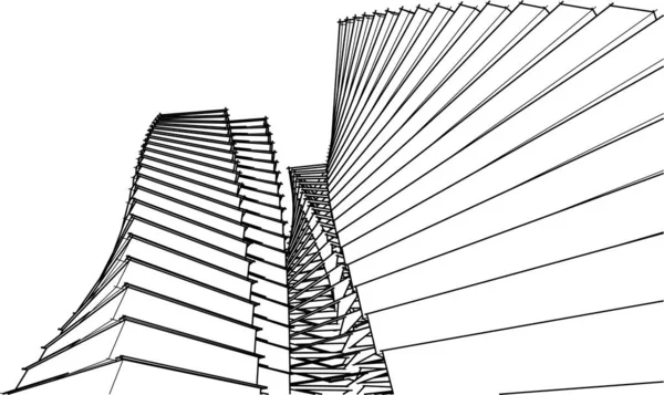 Arquitectura Abstracta Ilustración Fondo — Vector de stock