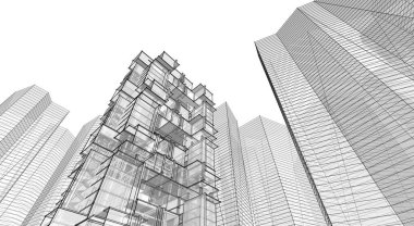 soyut mimari 3d resimleme arkaplanı