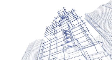 soyut mimari 3d resimleme arkaplanı