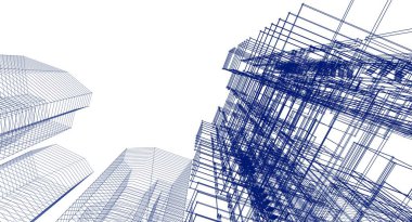 soyut mimari 3d resimleme arkaplanı