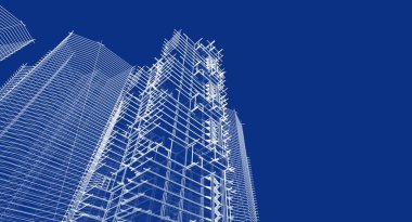 soyut mimari 3d resimleme arkaplanı