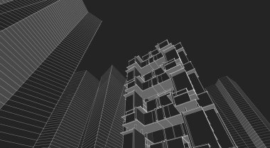 soyut mimari 3d resimleme arkaplanı