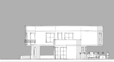 konut mimari ev çizimi 3D illüstrasyon