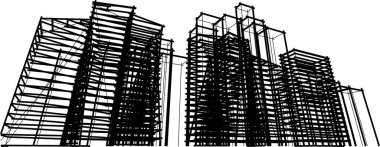 soyut mimari 3d resimleme arkaplanı