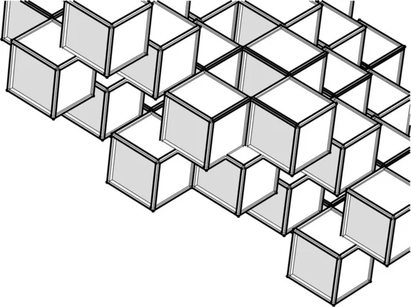 Cubos Abstrato Geometria Renderização —  Vetores de Stock