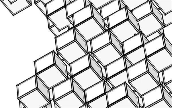 Würfel Abstrakte Geometrie Rendering — Stockvektor